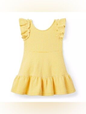 Janie and Jack Girl Mimosa Gingham Knit Seersucker Dress Preppy Spring size 2T